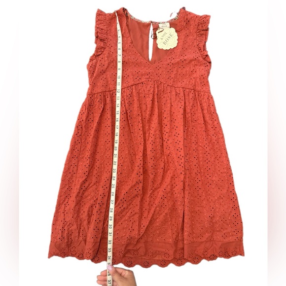 Knox Rose Terracotta Burnt Orange Sleeveless Eyelet Dress NWT - Picture 7 of 10